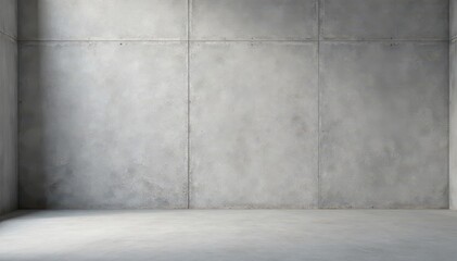 Smooth, minimalist gray concrete wall and floor , stark, surface