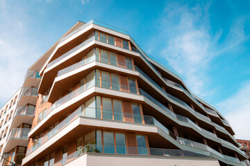 Modern apartment building. Residential house development	