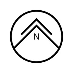 Architectural north arrow and compass outline vector