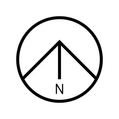 Architectural north arrow and compass outline vector