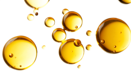 drops of vegetable oil isolated on white background, png, ai generated.