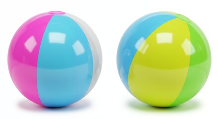 Colorful striped beach balls