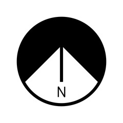 Architectural north arrow and compass outline vector