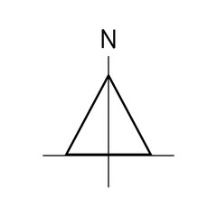 Architectural north arrow and compass outline vector