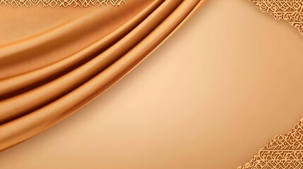 Elegant gold draped fabric background