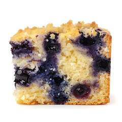 Slice of Blueberry Cake with Golden Crust