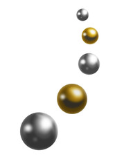 金の球銀の球流れるイラスト