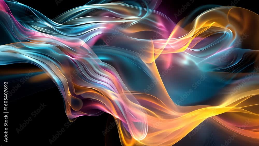 Poster abstract shape in motion with enhanced artistic flow