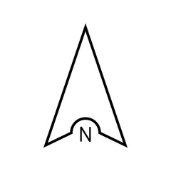 Architectural north arrow and compass outline vector