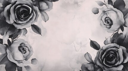 Elegant gray roses on light background