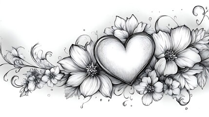 Elegant heart and flower design