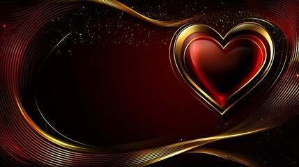 Elegant heart graphic on dark background