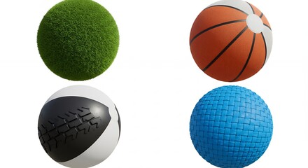 Obraz premium Variety of sport balls collection graphic design