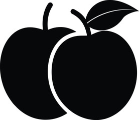 Peaches Silhouette vector on a white background