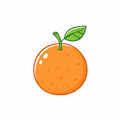 drawn orange icon in doodle style. Mark point icon design collection for food design element