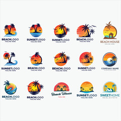 BEACH HOUSE SUMMER HOLIDAYS VECTOR LOGO