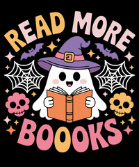 Groovy Booooks Ghost Read More Books Funny Teacher Halloween