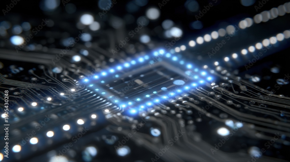 Poster close up view of gallium oxide transistors seamlessly integrated with flexible material on a circuit