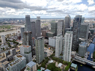 Financial and business centre. Financial capital of the world. Skyscrapers. City of London—global financial centre. Canary Wharf.