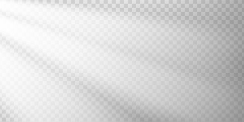 Natural light filters through blinds, creating a prism like play of shadows and reflections on smooth surfaces. Abstract interior with grey tones and a calm springtime feel. Ideal clean background.