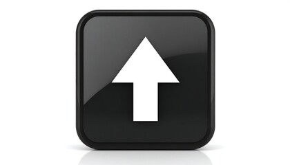 Black square button with white arrow pointing up