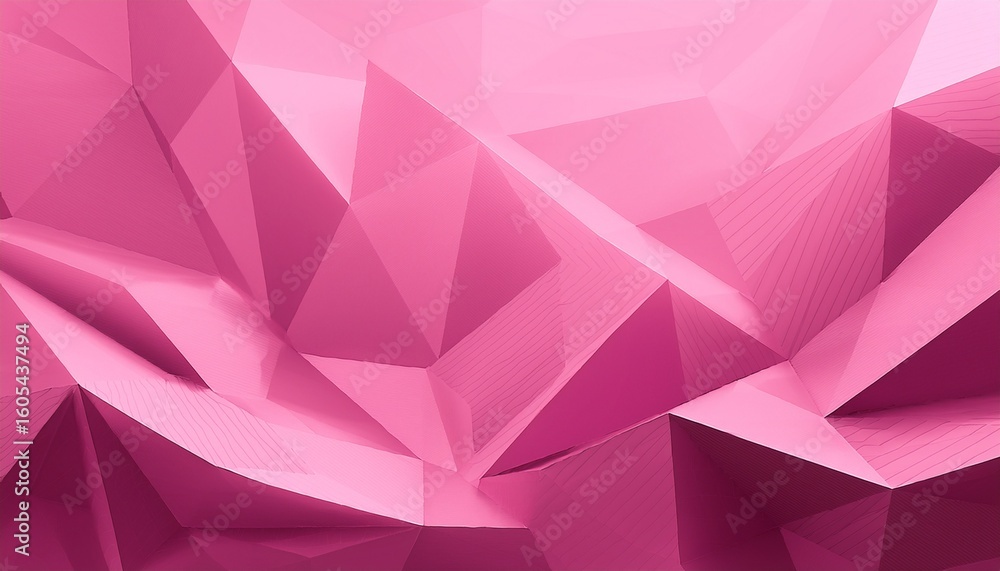 Fototapete dynamic 3d abstract geometric background featuring soft pink polygonal shapes 3d rendering pattern i