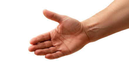 Outstretched hand offering handshake or help concept for business partnership and assistance image
