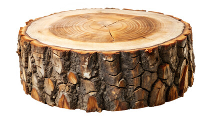 tronco cortado isolated on white background, png, ai generated.