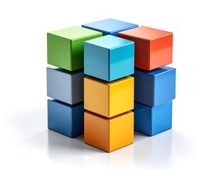 Obraz premium Colorful interlocking blocks