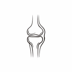  drawn knee icon in doodle style. Mark point icon design collection for medical design element