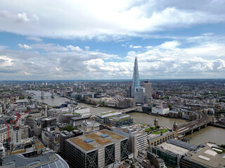 Financial and business centre. Financial capital of the world. Skyscrapers. City of London—global financial centre. The Shard. Tower Bridge.