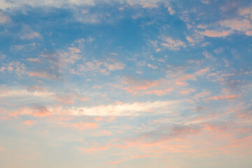 Background of a summer sky during sunset with reddish clouds