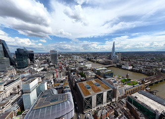Financial and business centre. Financial capital of the world. Skyscrapers. City of London—global financial centre. The Shard. Tower Bridge.
