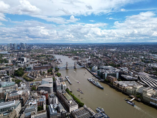 Financial and business centre. Financial capital of the world. Skyscrapers. City of London—global financial centre. The Shard. Tower Bridge.