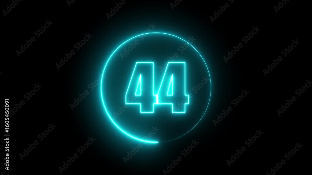 Poster text in a glow ring 4 designs circle text animation by cyan color neon on black background. 4k video