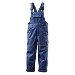 Durable blue denim work overalls with multiple pockets