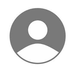 Minimalist user grey avatar icon silhouette for profile picture website app ui ux placeholder account identification or contact graphic resource