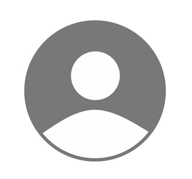 Minimalist user grey avatar icon silhouette for profile picture website app ui ux placeholder account identification or contact graphic resource