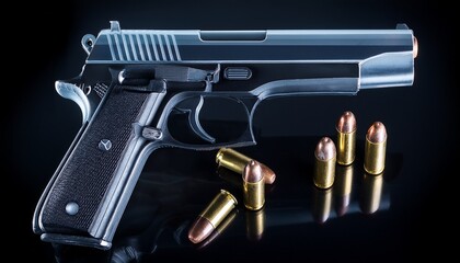 x ray of a pistol with bullets