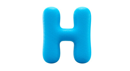 Isolated blue letter h alphabet learning resource for kids educational toy bright color design object