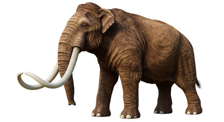 Isolated woolly mammoth image for prehistoric animal illustrations and educational resources, extinct species art