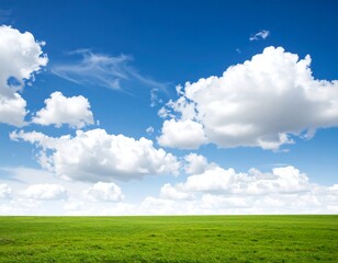 Obraz premium Wide open field under a bright sky