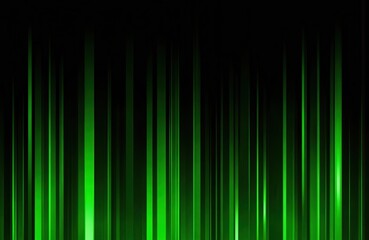 Vibrant green gradient vertical lines create a dynamic, high-tech aesthetic. This abstract pattern evokes a sense of digital flow and energy, suitable for modern backgrounds and tech-focused designs.