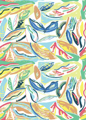 Art abstract leaves effect pattern colorful