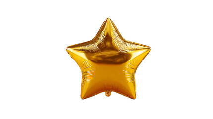 Shiny star balloon celebration decoration, golden color, festive mood on transparent background