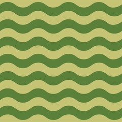 Green retro groovy horizontal waves seamless pattern.60s and 70s vibes Vintage Geo Art, Pattern Vector illustration. Trendy wave pattern Abstract stripes light green optical art wave line.
