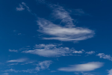 Abstract background of beautiful white clouds with blue sky in Brazil