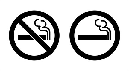 Printable vector illustration of smoking and no smoking sign, vector 10 eps.