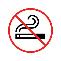 No smoking sign on white background, vector 10 eps.