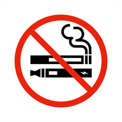 No smoking, No vaping combined sign. High resolution icon, vector 10 eps.